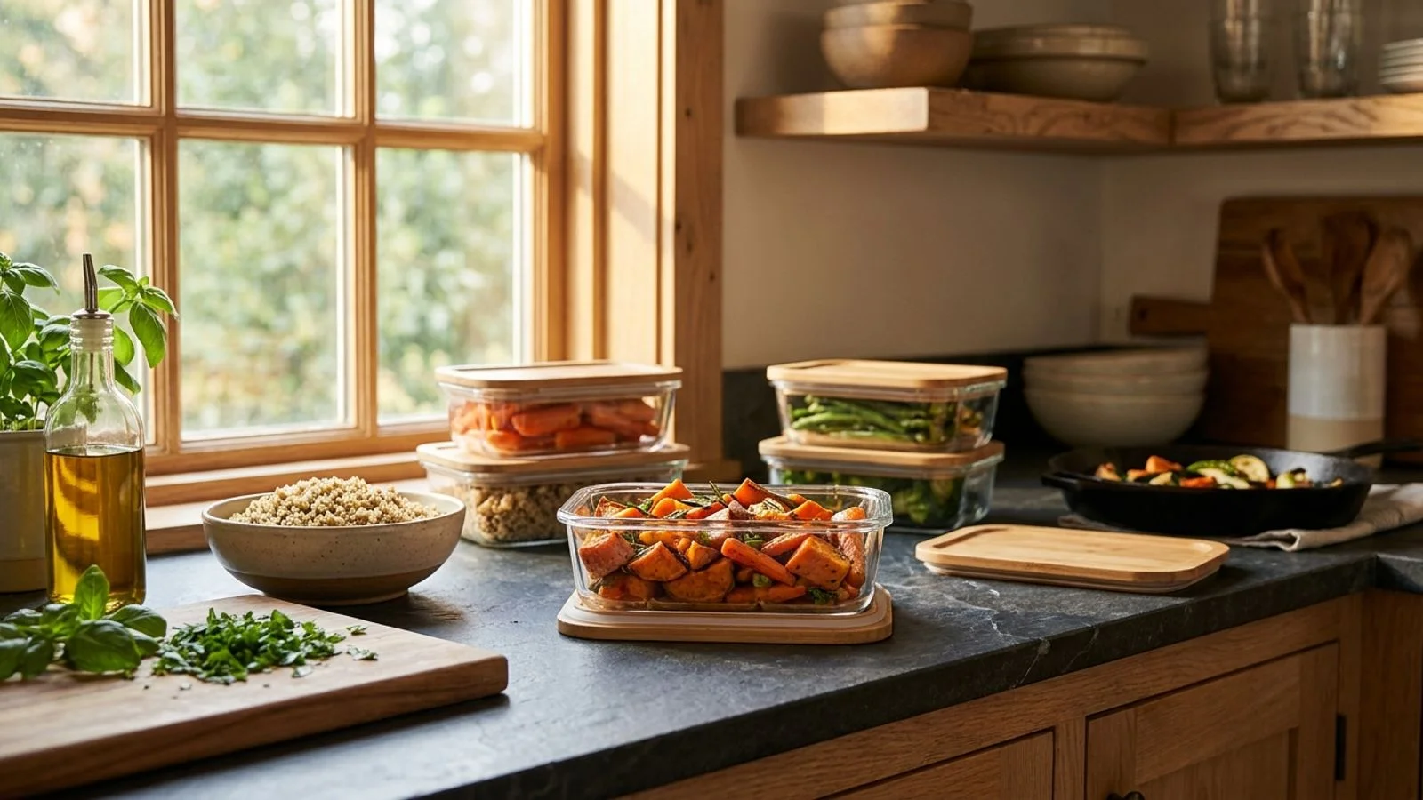 Batch cooking santé : cinq repas équilibrés préparés en deux heures